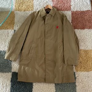 Rare Comme des Garçon Play trench coat, tan, US L